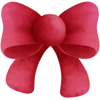 Adorable watercolor red ribbon bow illustration. Festive holiday decoration. png