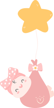 cute  baby shower girl with star png