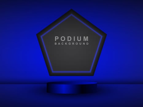 Cylindrical podium scene background. Product presentation, mock up, cosmetic product exhibition, podium, stage or platform. Vector illustration