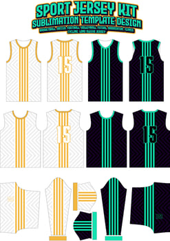 Geometric Jersey Design Sportswear Layout Template vector