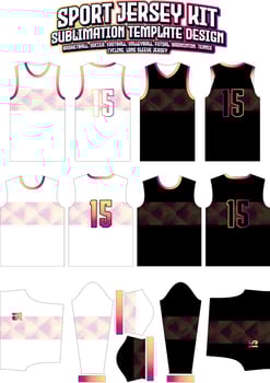 Geometric Gradient Jersey Design Sportswear Layout Template vector