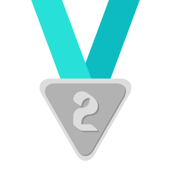 Second Place Silver Medal Green Ribbon Basic Shape png