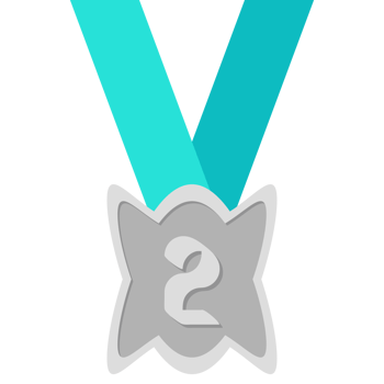 Second Place Silver Medal Green Ribbon Basic Shape png