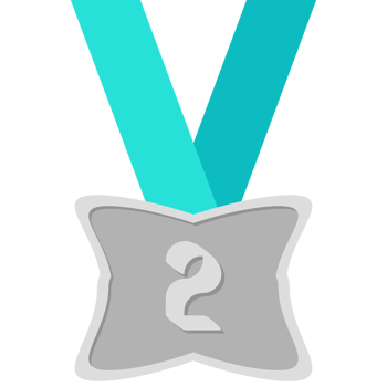 Second Place Silver Medal Green Ribbon Basic Shape png