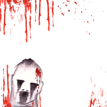 Halloween frame ghost with Blood stains. Watercolor scary hand painted illustration  Scary halloween monsters design for postcards, banners, invitations, celebrations png
