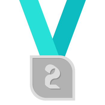 Second Place Silver Medal Green Ribbon Basic Shape png