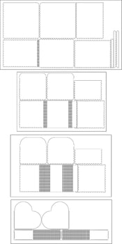 Cnc. laser cutting Angled Boxes collection Material thickness 3 mm No glue Vector illustration.