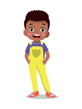 cute happy little boy vector