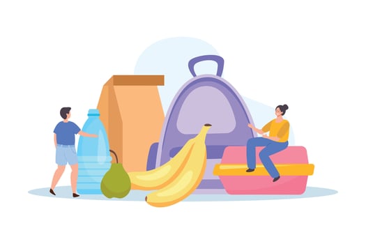 Lunch Box Flat Background vector