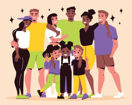 Hugging People Illustration vector