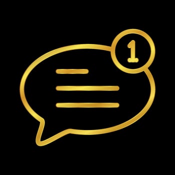 gold colored chat icon vector