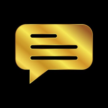 gold colored chat icon vector