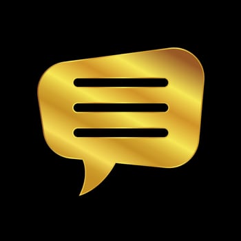 gold colored chat icon vector