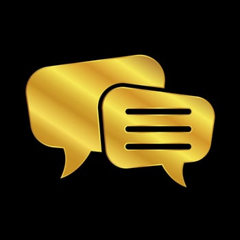 gold colored chat icon vector