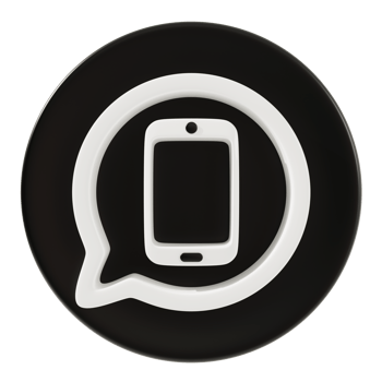 SmartPhone and bubble icon 3d rendering. png