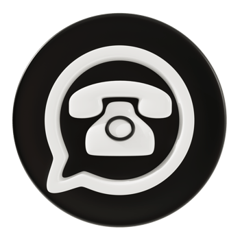 Telephone and bubble icon 3d rendering. png