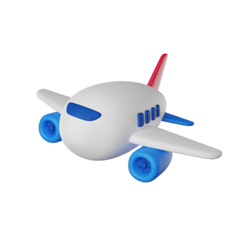 Passenger plane 3D render icon png