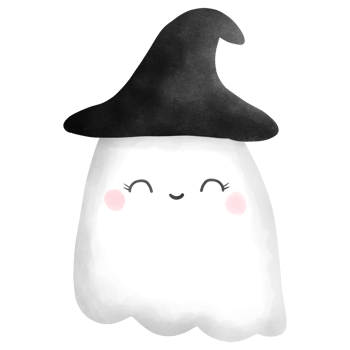 Watercolor cute halloween ghost isolate items design png