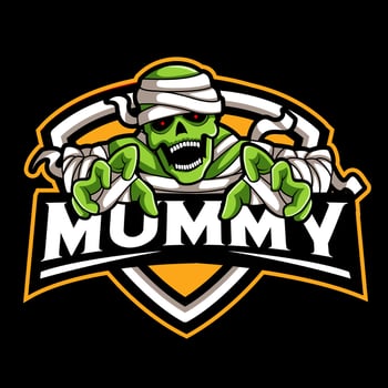 Mummy Mascot esport gaming logo design vector
