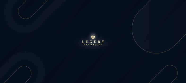 Luxurious dark blue background with sparkling gold and glitter. modern elegant abstract background vector