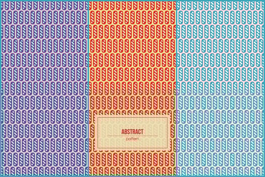 three packed pattern of colorful abstract shape vector
