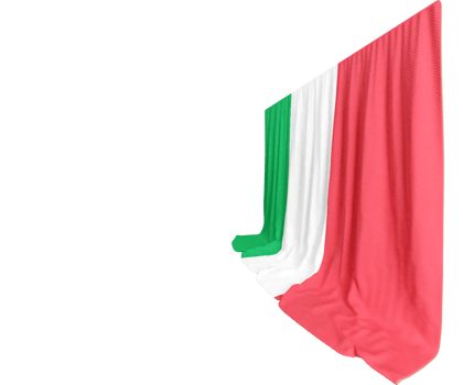 Italian Flag Curtain in 3D Rendering Italy's Timeless Elegance png