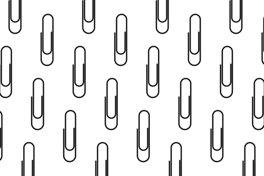 Paper Clip seamless pattern design. Education working equipment icon concept. Black metal Paper clip pattern design. png