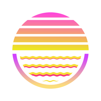 Retro sunset style 80s-90s png