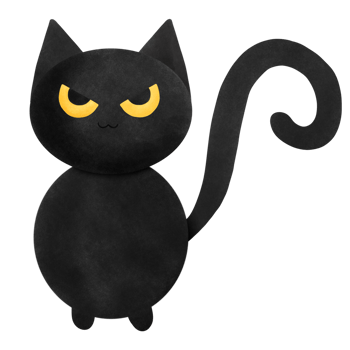 Watercolor black cat Halloween isolate with background. Cute black cat illustration png