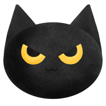Watercolor black cat Halloween isolate with background. Cute black cat illustration png