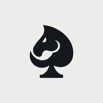 Vector illustration of spades horse