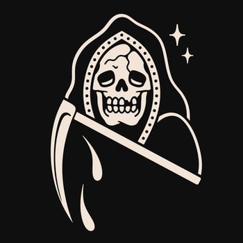 Old school grim reaper tattoo design vector