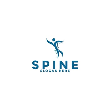 Spine logo design template icon,Chiropractic logo design unique idea concept vector