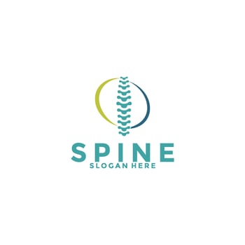 Spine logo design template icon,Chiropractic logo design unique idea concept vector