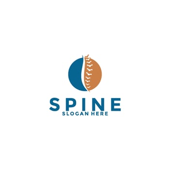 Spine logo design template icon,Chiropractic logo design unique idea concept vector