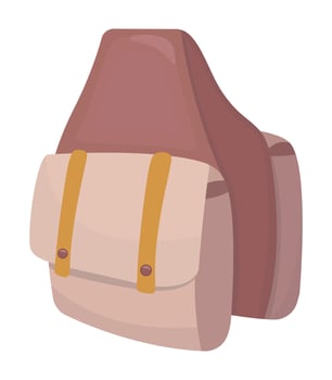 Horse saddle bag in boho style, color vector cowboy illustration of wild west culture