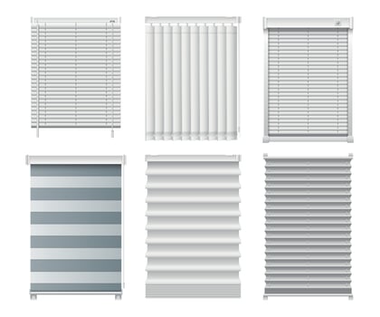 Window Blinds Realistic Set vector