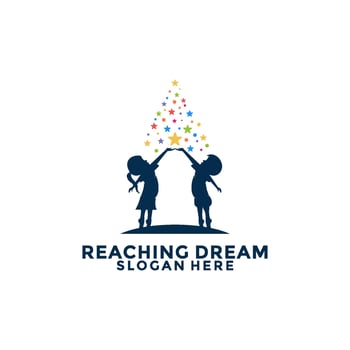Reach star dreams logo vector design template