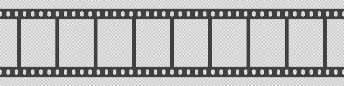 Seamless film strip. Tape of movie template on background. Vector illustration