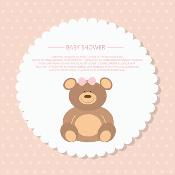 Baby shower poster, invitation card. Place for text. Greeting cards vector