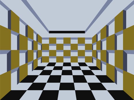 illustration 3d corridor. vector Psychedelic 3d corridor