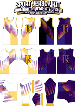 Simple Grid Stripes Jersey Design Sportswear Layout Template vector
