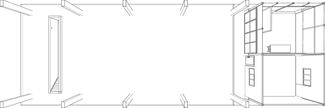 3D illustration of industrial building vector