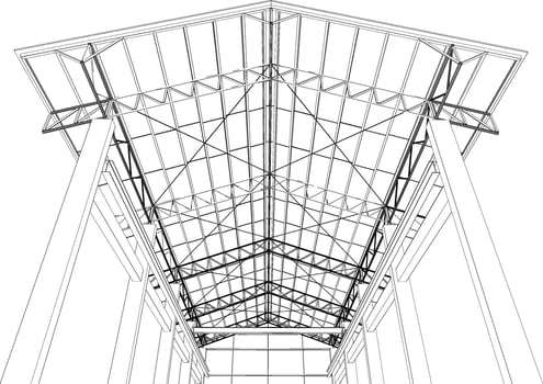 3D illustration of industrial building vector