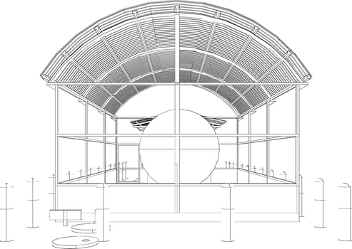 3D illustration of industrial building vector