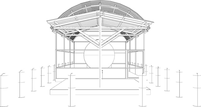 3D illustration of industrial building vector