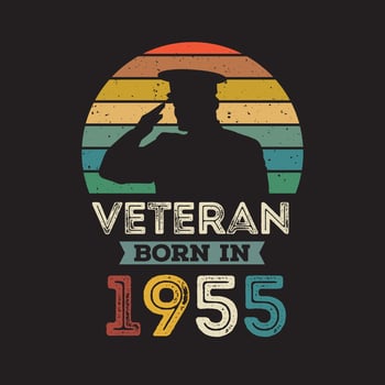 Veteran born in 1955 vector vintage style Veteran day design vector
