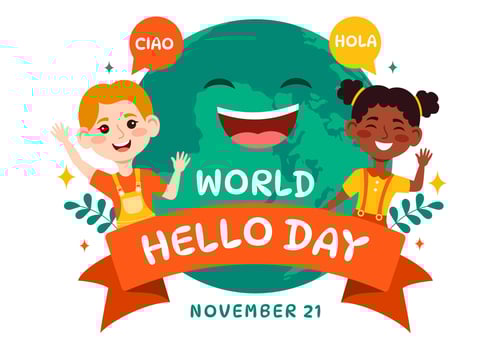 World Hello Day Vector Illustration on November 21 of Speech Bubbles with Different Languages from all over the Country in Flat Cartoon Background