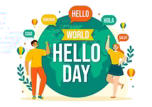 World Hello Day Vector Illustration on November 21 of Speech Bubbles with Different Languages from all over the Country in Flat Cartoon Background