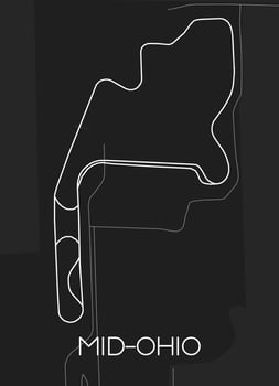 Mid-Ohio Sports Car Course Track Map for Poster Wall Art vector